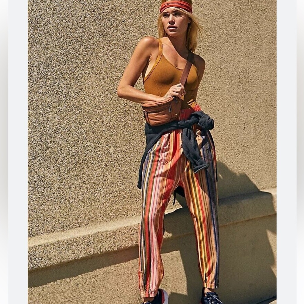FREE PEOPLE MOVEMENT SIDE STEP HAREM PANTS TIGER LILY SMALL